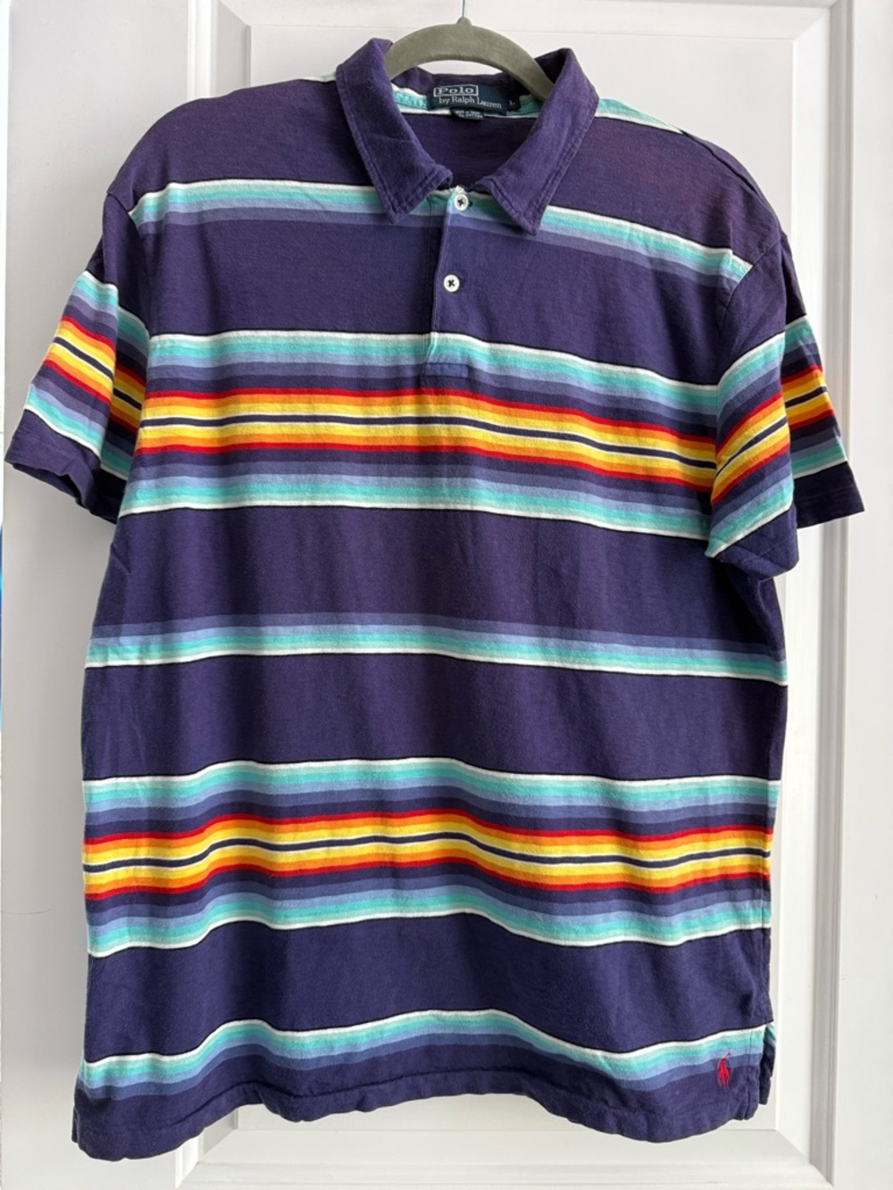 Vintage Ralph Lauren Polo short sleeve shirt Polo with Multicolor Stripes